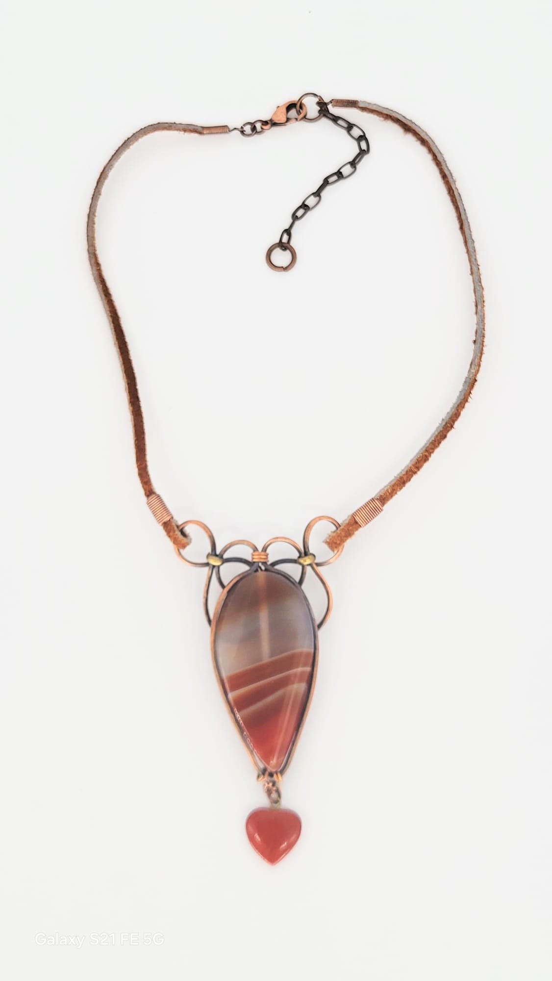 2-inch Long Carnelian Stone Necklace