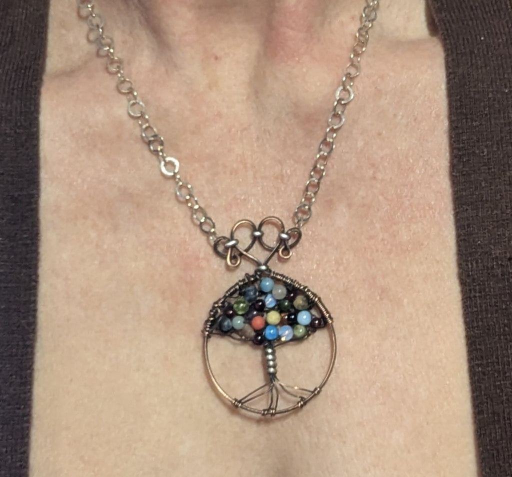 Copper & Silver Tree of Life Necklace