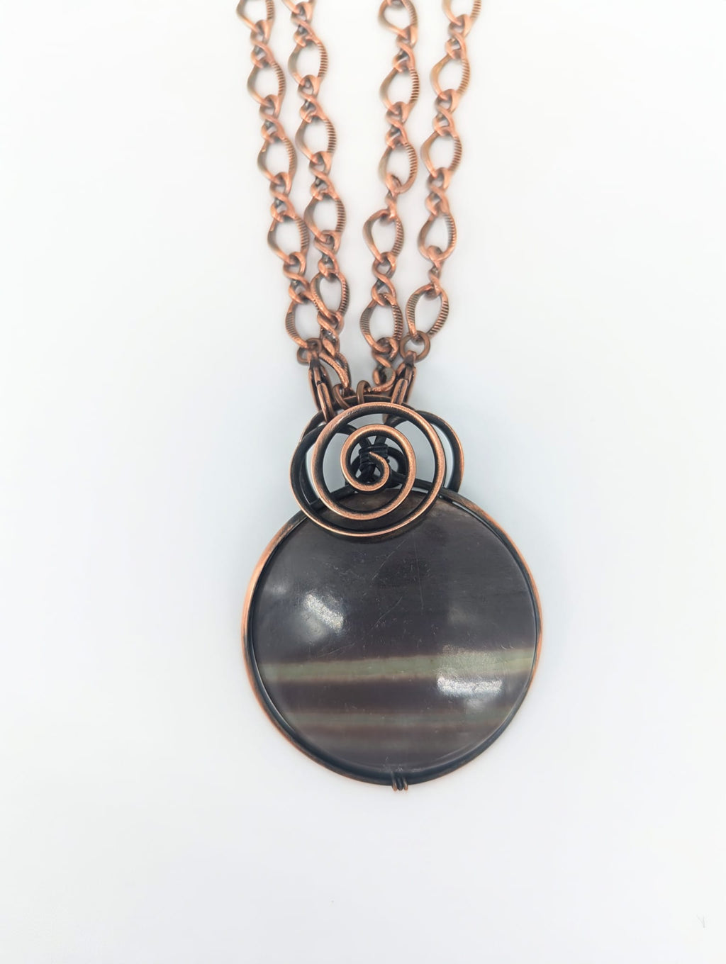 Jasper Stone Wrapped in Copper