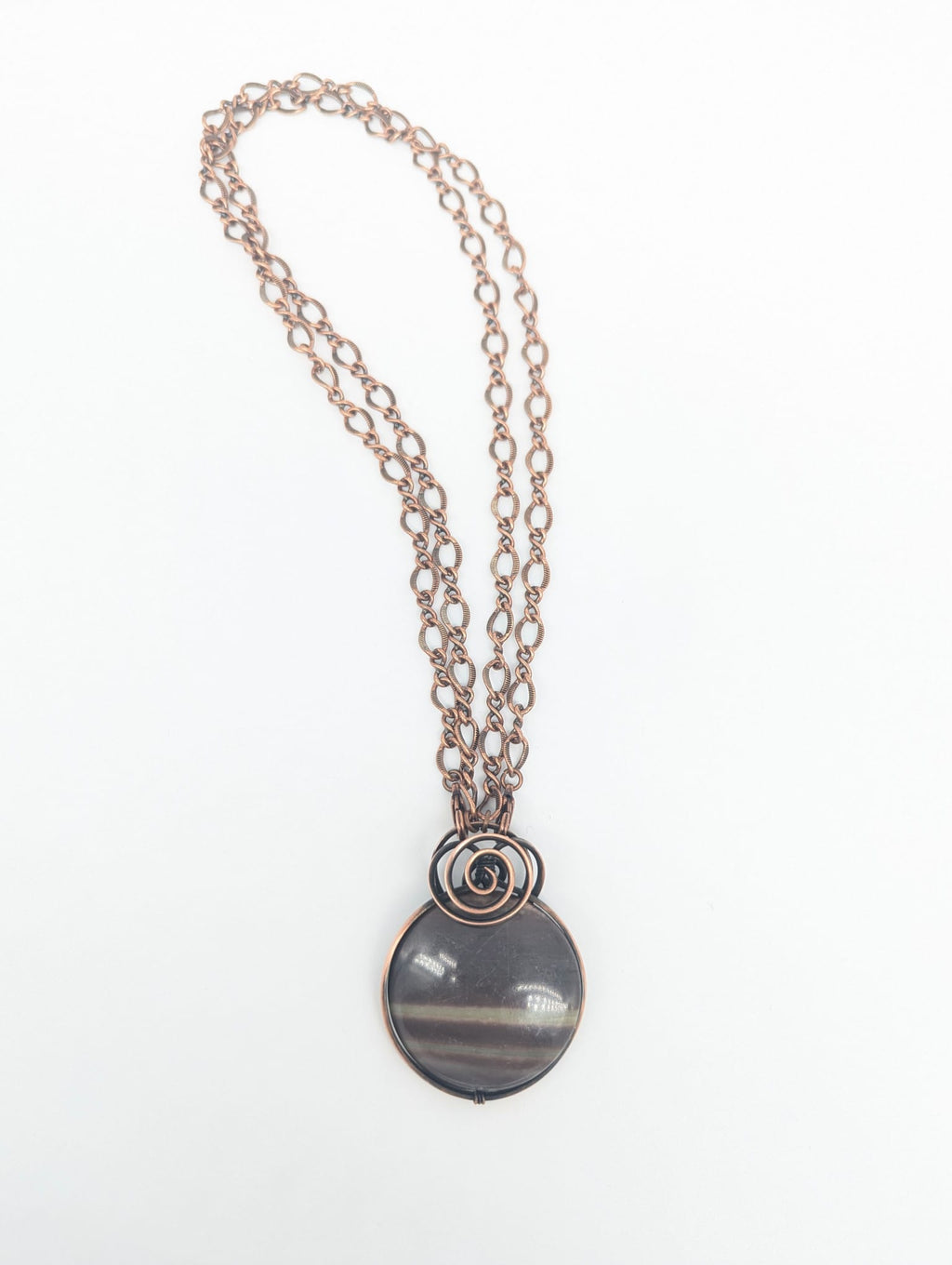 Jasper Stone Wrapped in Copper