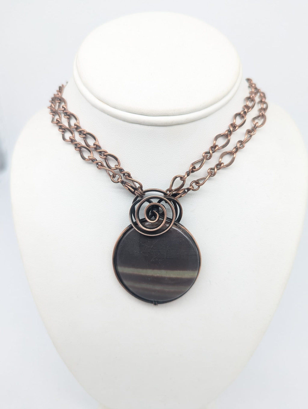Jasper Stone Wrapped in Copper