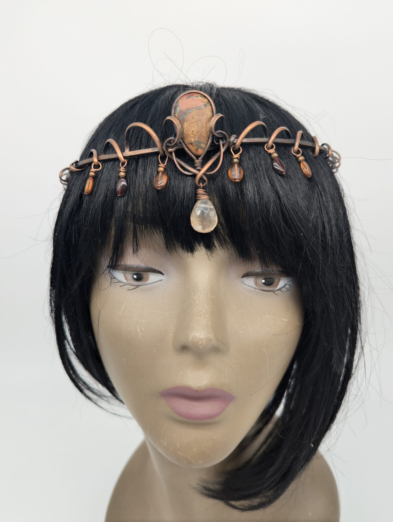 One of a kind Head Piece with a 1 inch long Mookaite Stone