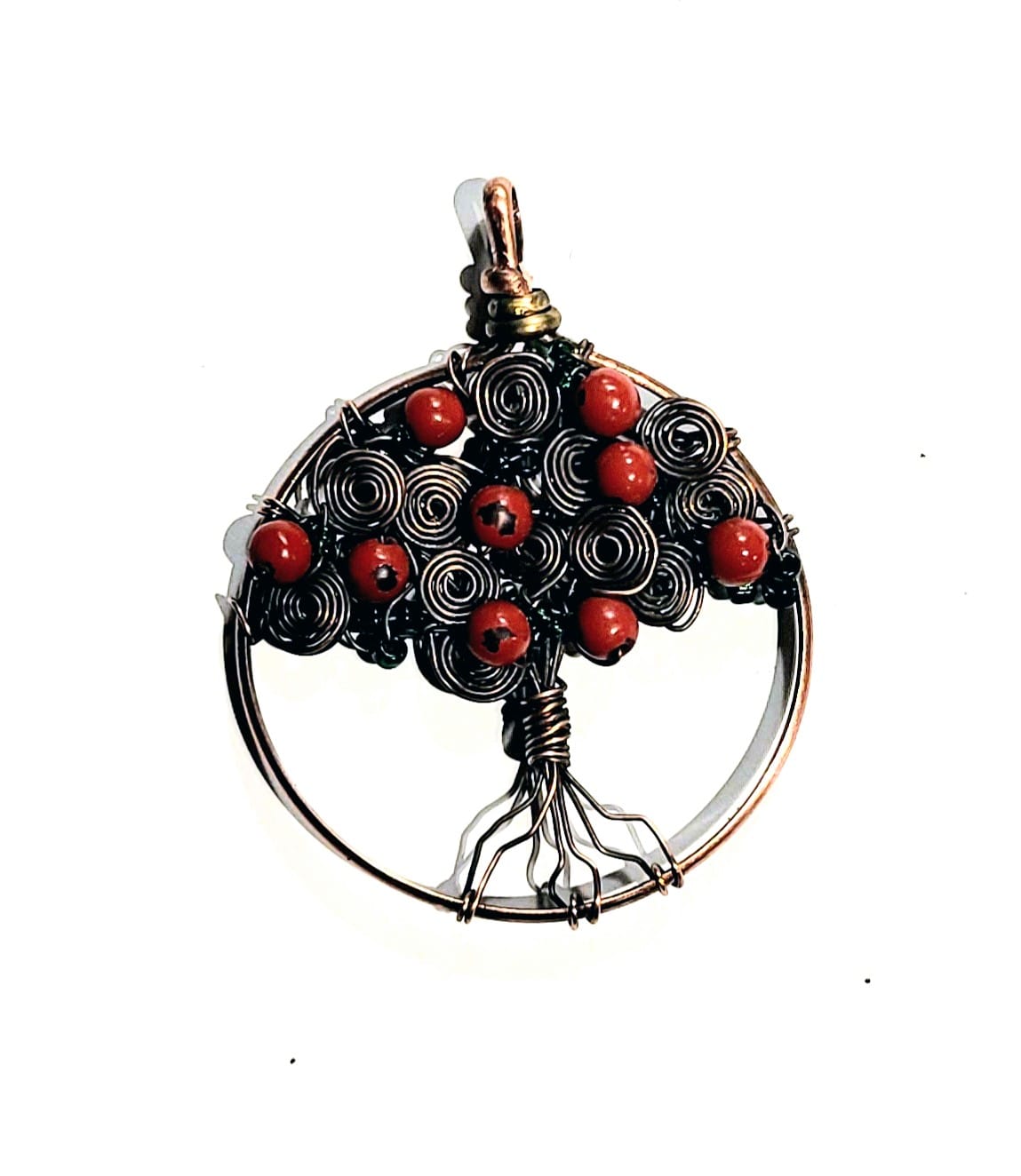 Ammonite Fossil Wrapped in Copper Necklace