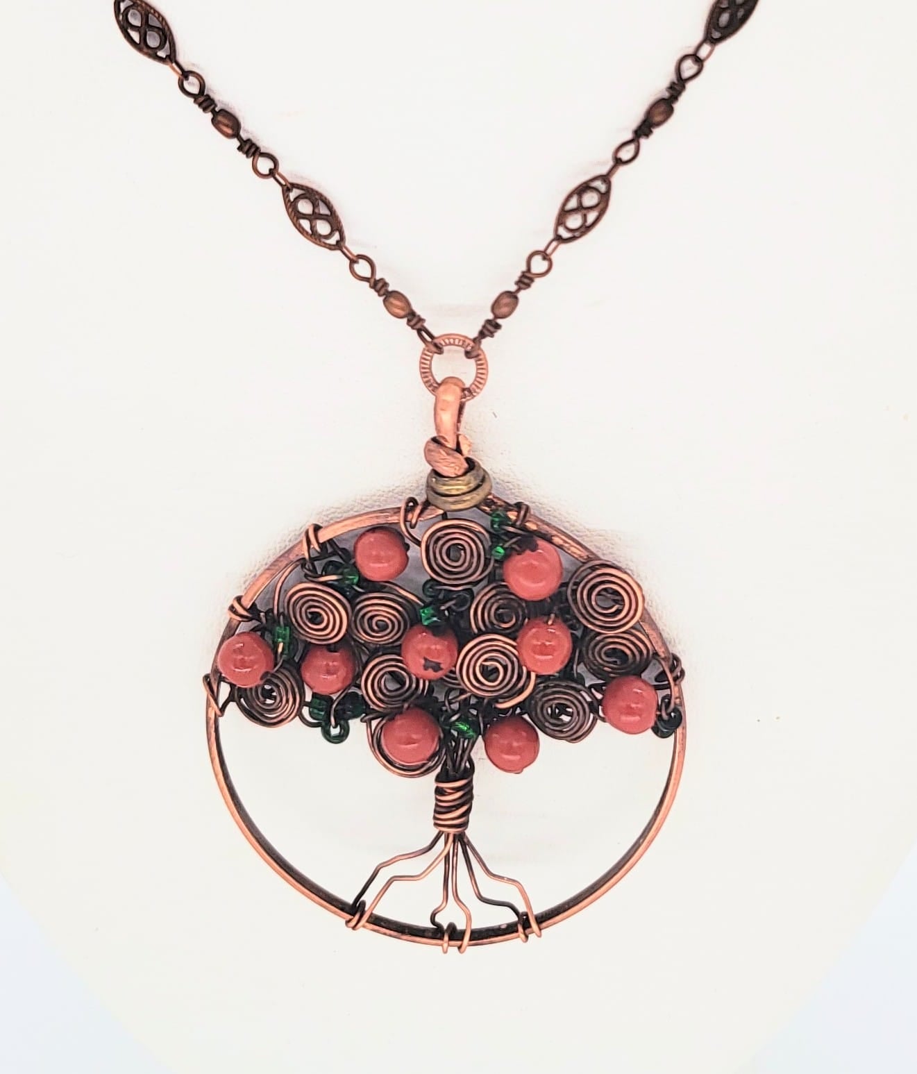 Ammonite Fossil Wrapped in Copper Necklace