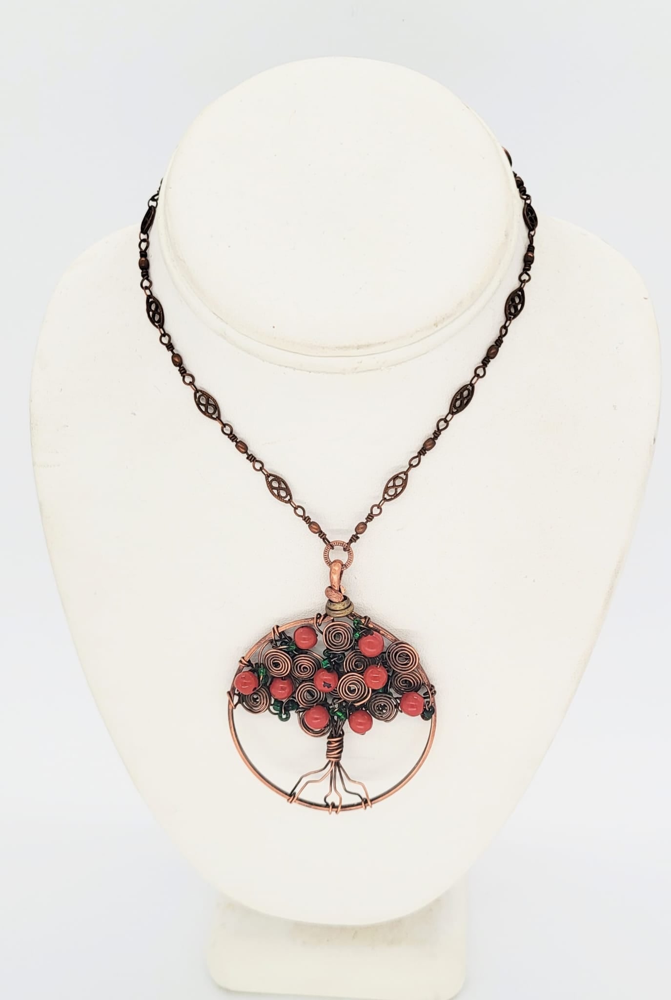 Ammonite Fossil Wrapped in Copper Necklace
