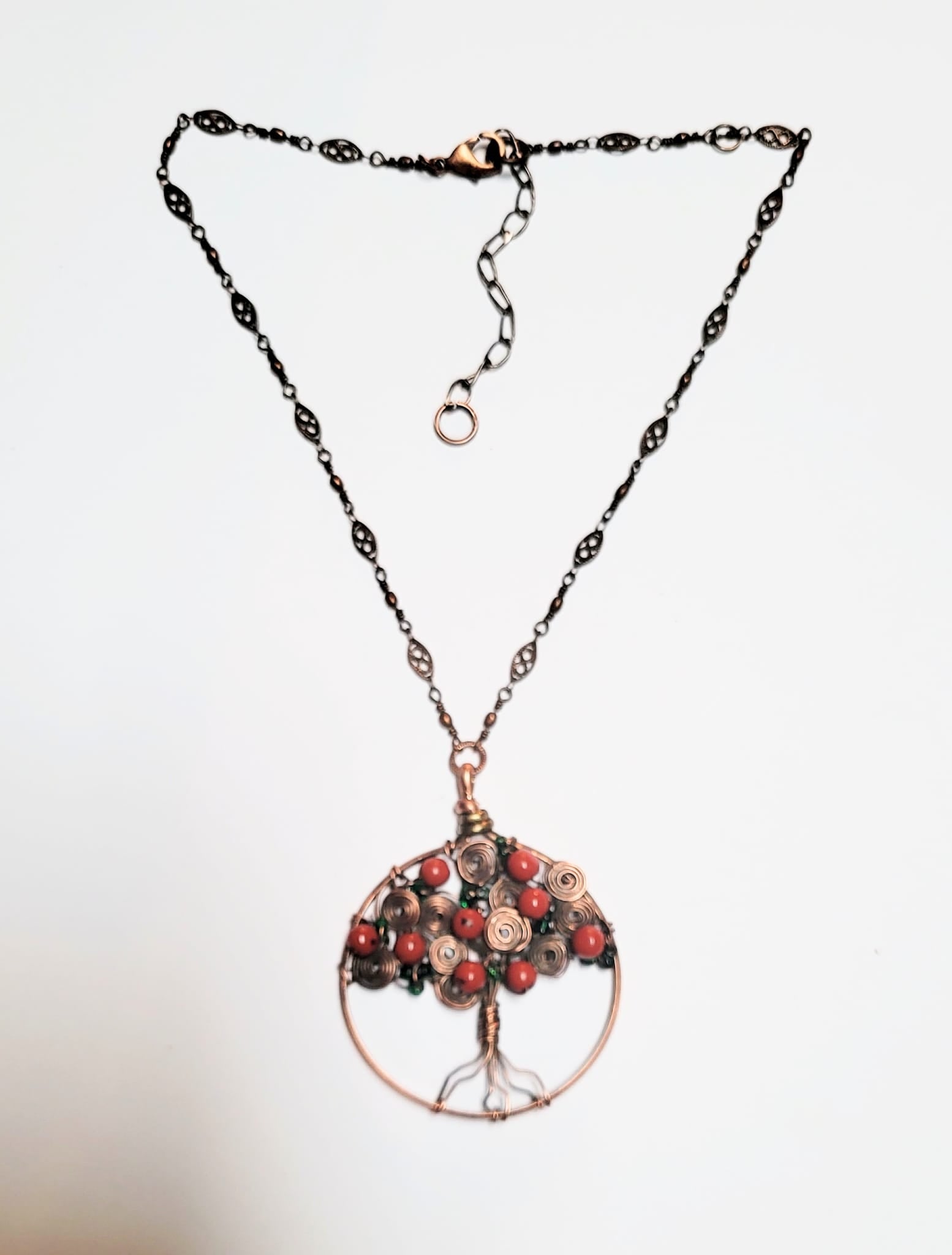 Ammonite Fossil Wrapped in Copper Necklace