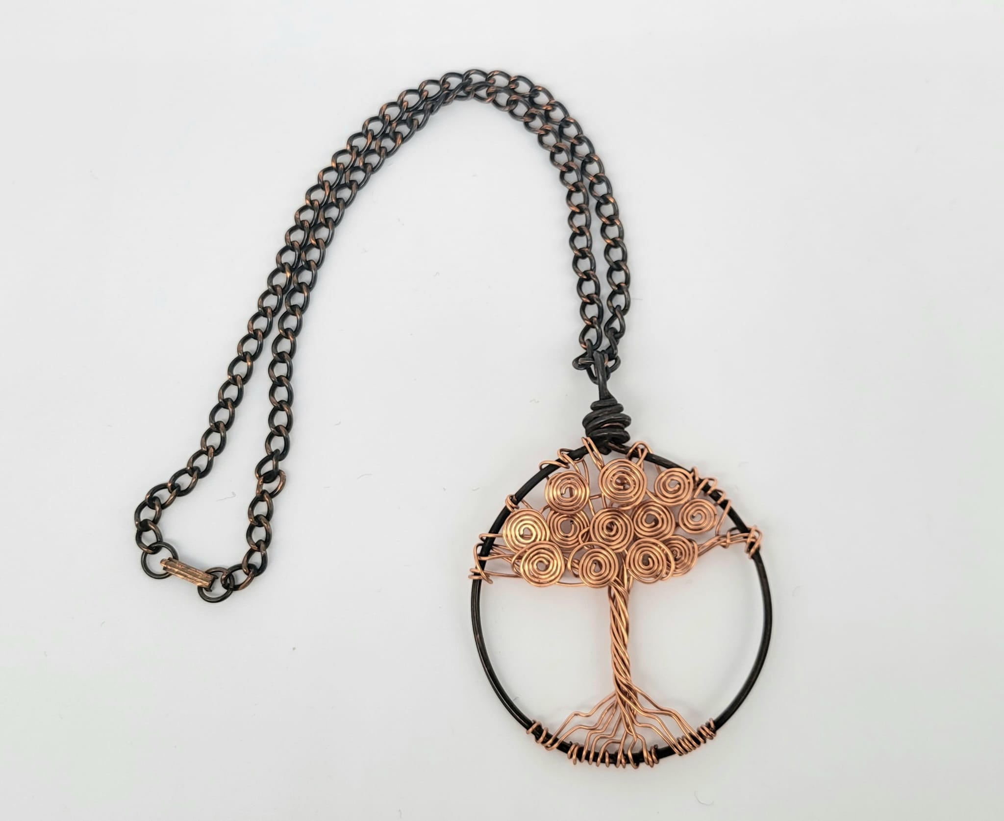 Tree Of Life Pendant made from Raw Wire and Bright Treated Wire