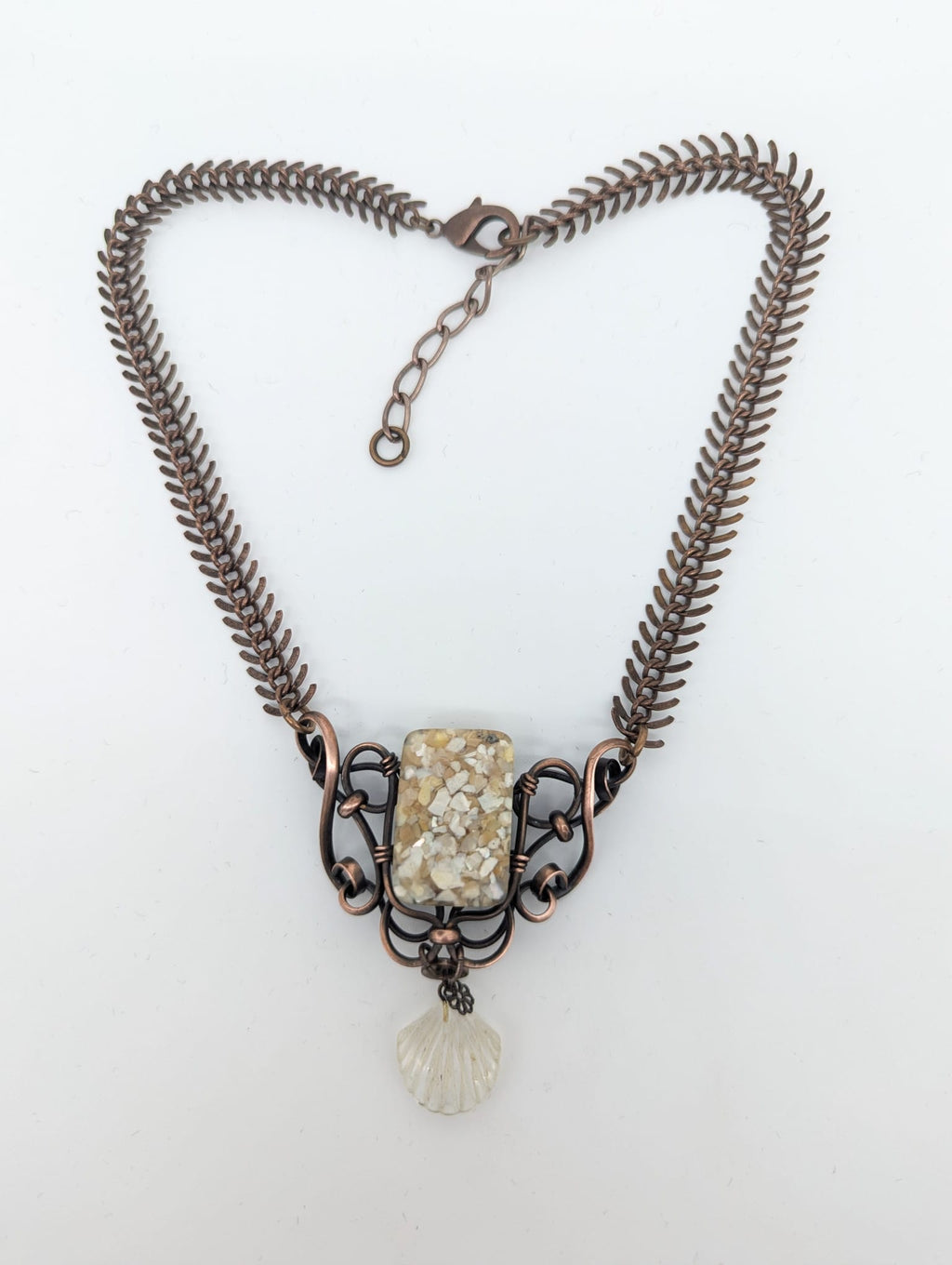 Unique Mother of Pearl rectangular Pendant