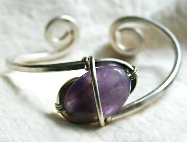 Semiprecious Stone Sterling Silver Cuff