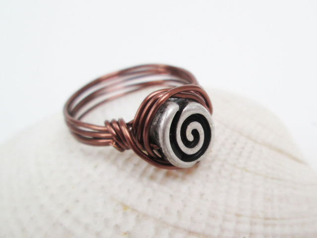 Pewter Swirl Copper Ring