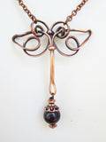 Copper Dragonfly Stone Necklace
