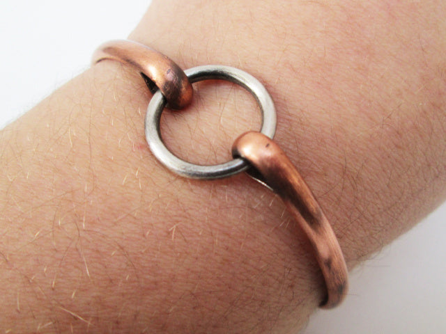 Sterling Silver Circle Bracelet with Copper