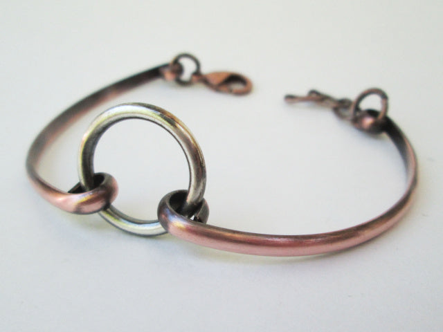 Sterling Silver Circle Bracelet with Copper